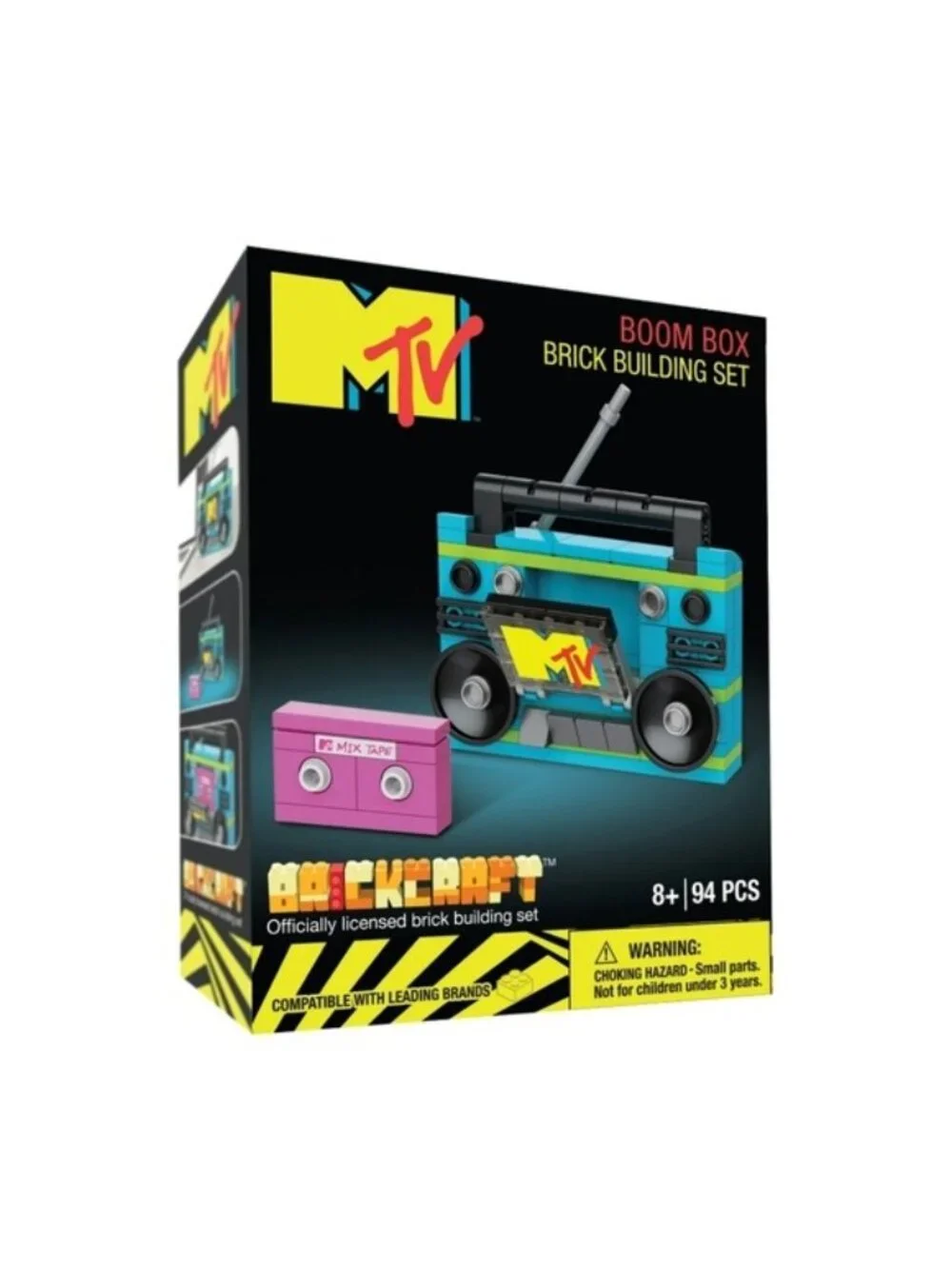 Brickcraft MTV Retro Builds: Blue Boom Box & Cassette Brick Building Kits